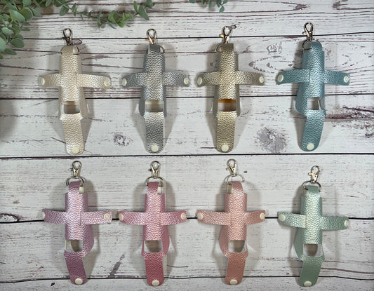 Faux Leather Pearlescent Inhaler Holder - White/Silver/Gold/Pink/Blue | Inhaler Case | Asthma Inhaler Holder | Asthma Pump Cover | Keychain