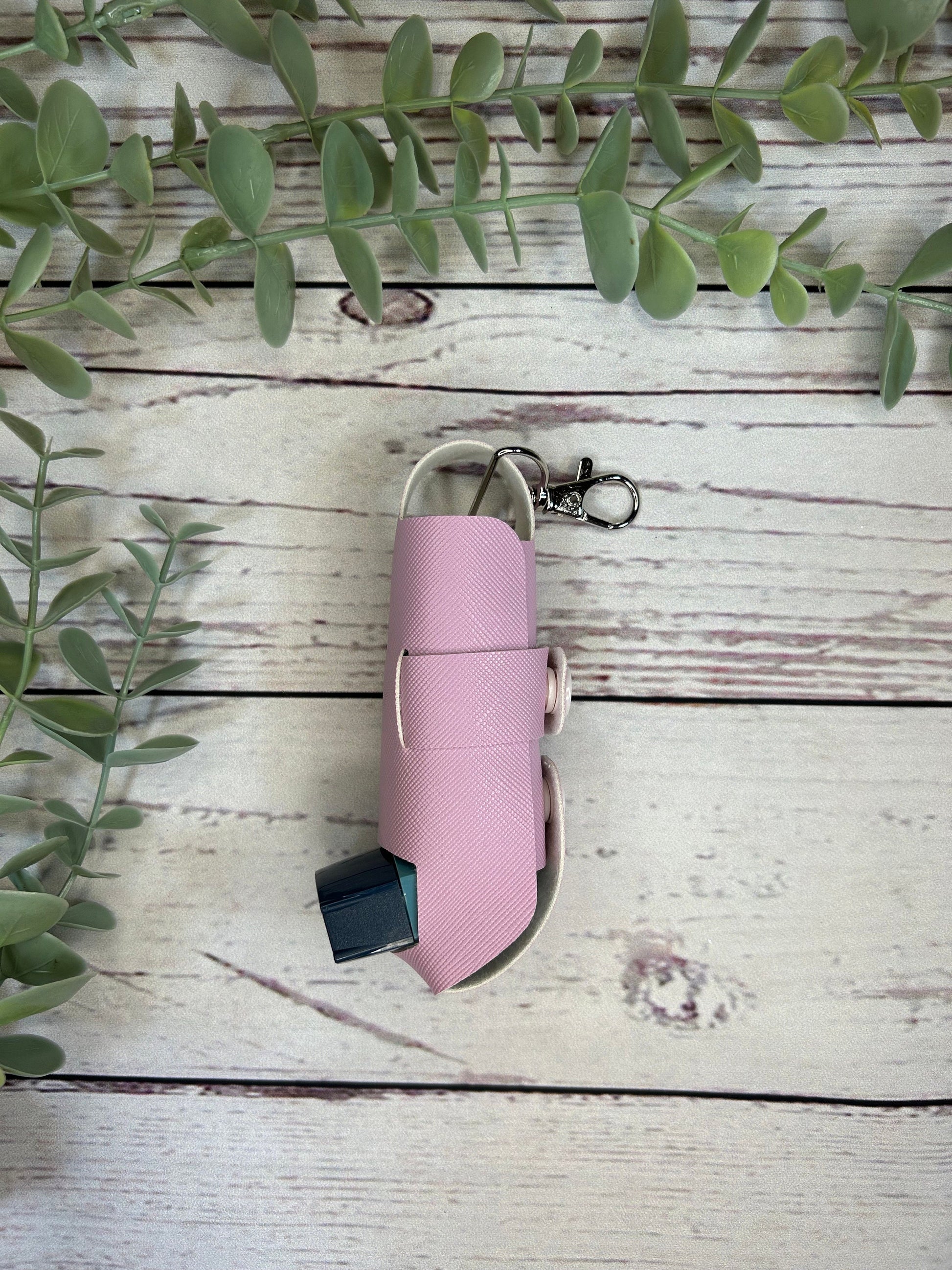 Faux Leather Inhaler Holder - Purple/ Purple Glitter | Inhaler Case | Asthma Inhaler Holder | Asthma Pump Cover | Keychain