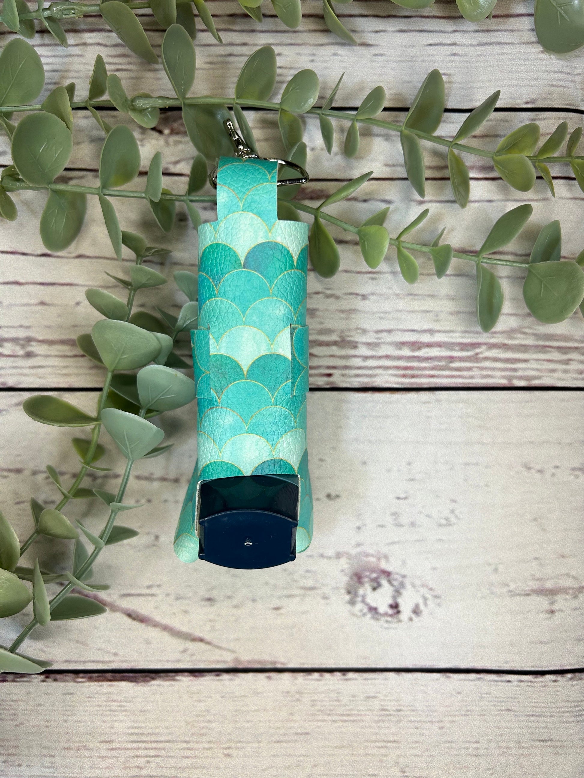 Faux Leather Inhaler Holder - LIMITED EDITION - Under The Sea Theme | Mermaid/Seahorse | Inhaler Case | Asthma Inhaler Holder | Keychain