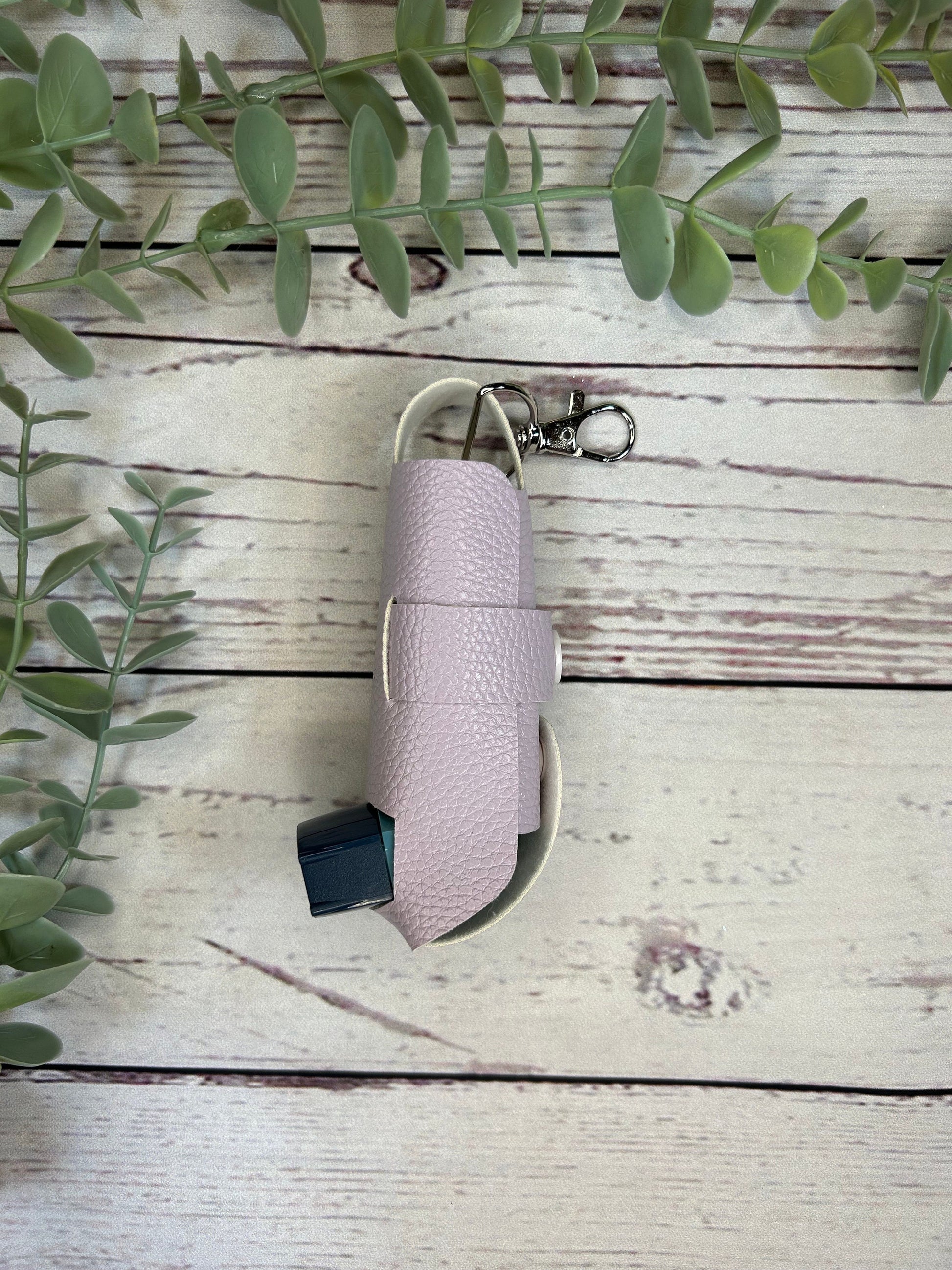 Faux Leather Inhaler Holder - Purple/ Purple Glitter | Inhaler Case | Asthma Inhaler Holder | Asthma Pump Cover | Keychain