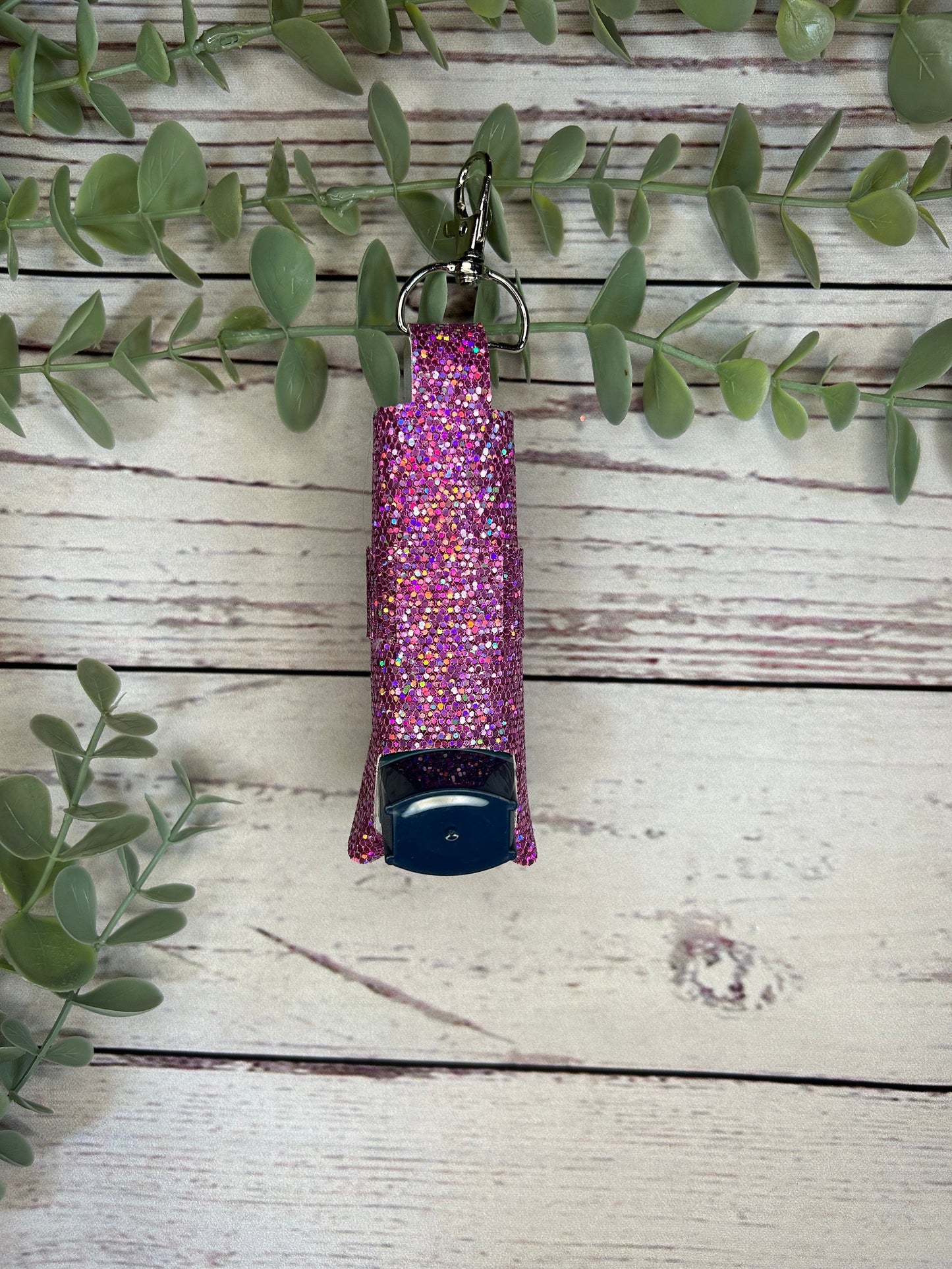 Faux Leather Inhaler Holder - Purple/ Purple Glitter | Inhaler Case | Asthma Inhaler Holder | Asthma Pump Cover | Keychain