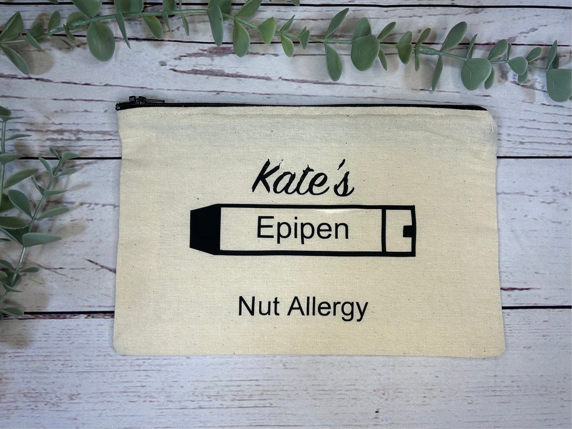 Personalised Cotton Canvas Epipen Bag | Multiple Colours | Epipen Pouch | Cotton | Medication Bag