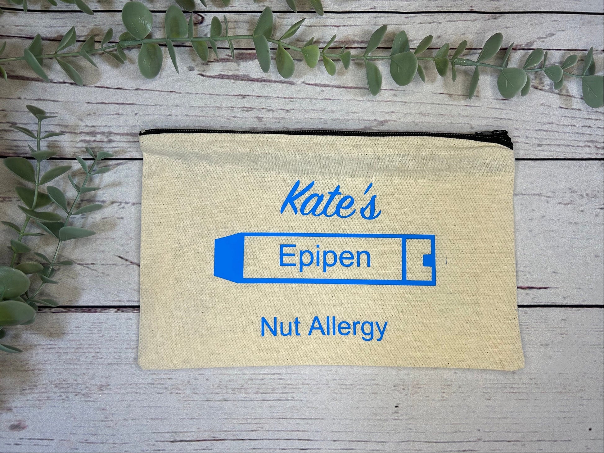 Personalised Cotton Canvas Epipen Bag | Multiple Colours | Epipen Pouch | Cotton | Medication Bag