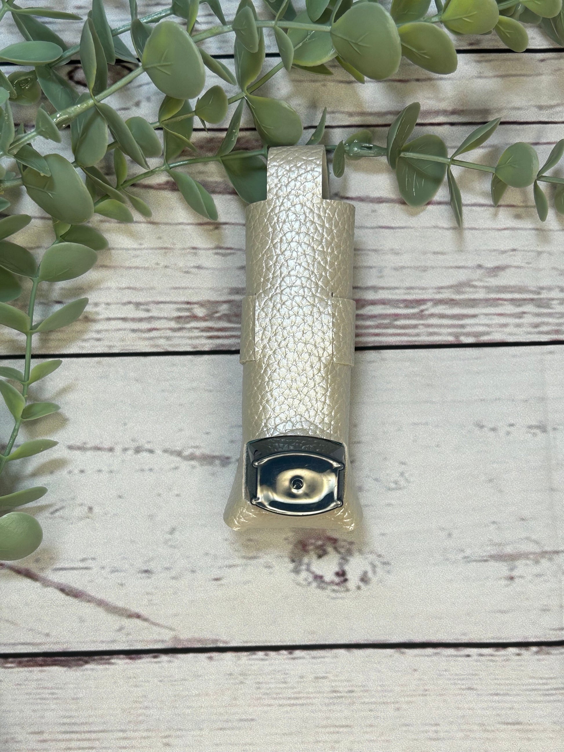Faux Leather Pearlescent Inhaler Holder - White/Silver/Gold/Pink/Blue | Inhaler Case | Asthma Inhaler Holder | Asthma Pump Cover | Keychain