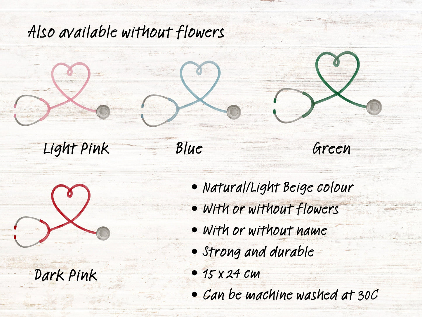 Flowery Stethoscope Zip Bag | Personalised | Medical Gift | Nurse | Doctor | Vet | Student | Graduation