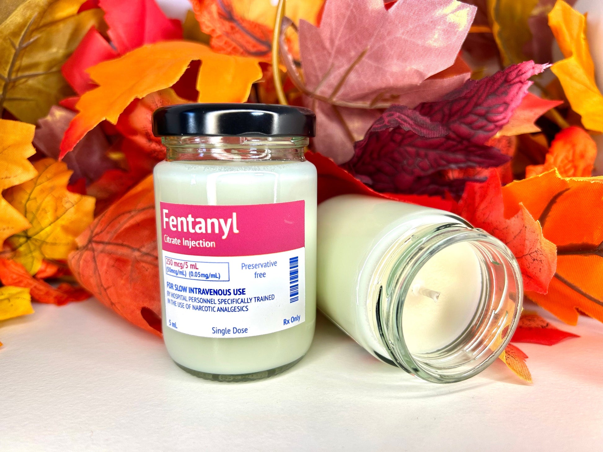 Propofol/Midazolam/Ketamine Label Autumn Scents Mini Candle | Soy and Coconut Wax | Medic Gift | Anaesthetics | 90g | 3 oz