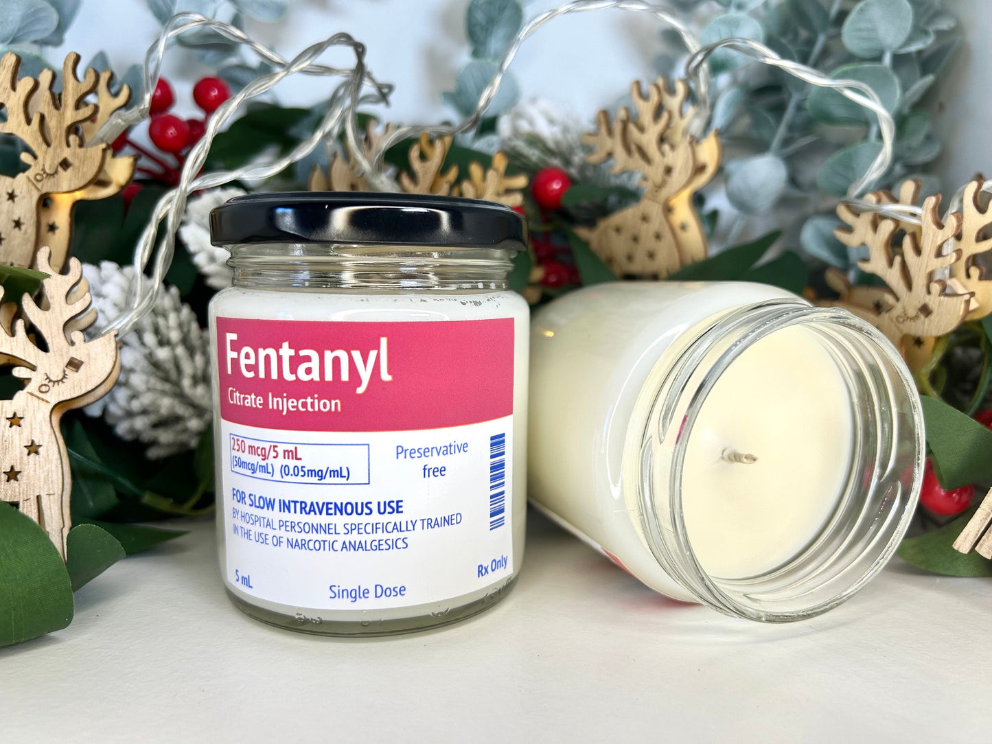 Propofol/Midazolam/Ketamine Label Winter Scents Candle | Soy and Coconut Wax | Medic Gift | Anaesthetics | 180g | 6 oz