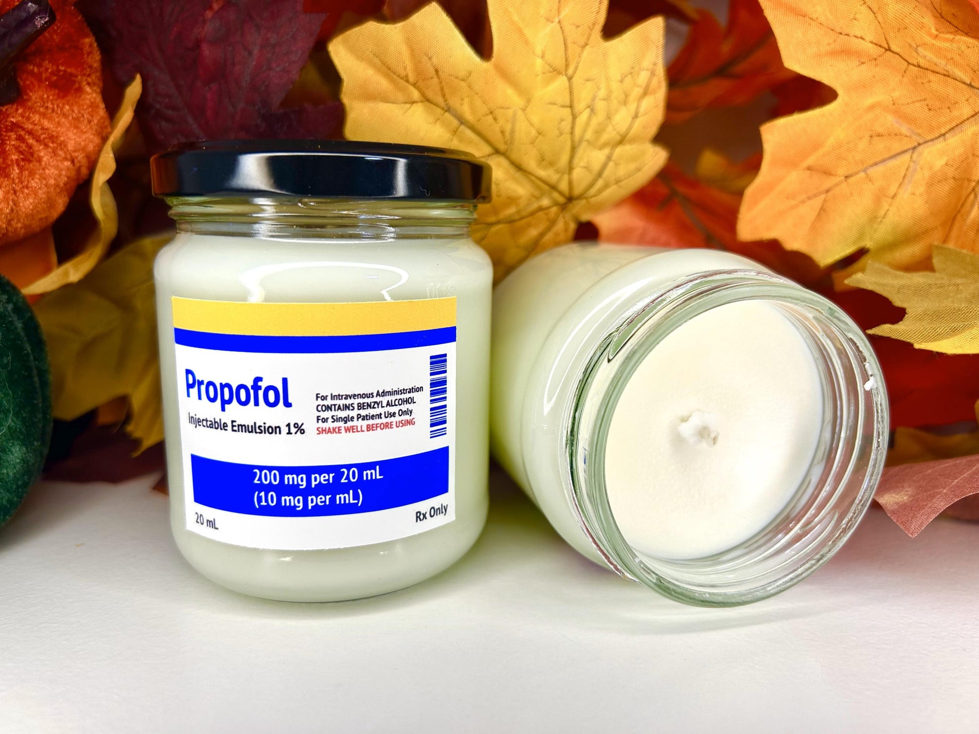 Propofol/Midazolam/Ketamine Label Autumn Scents Candle | Soy and Coconut Wax | Medic Gift | Anaesthetics | 170g | 6 oz
