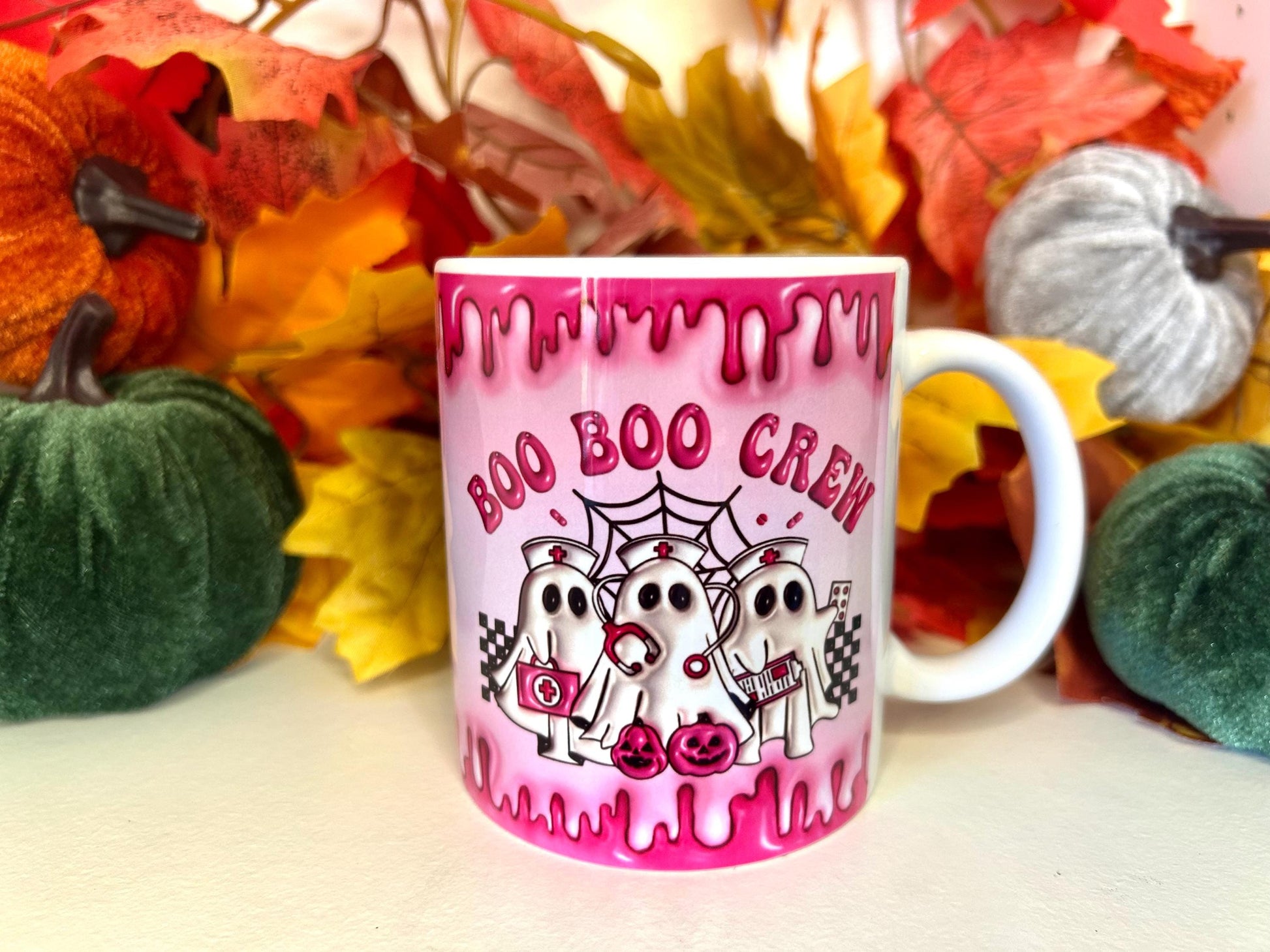 Boo Boo Ghost Nurse Doctor Halloween Mug | Pink |Medic Gift | Doctor | ODP | Nurse | Vet