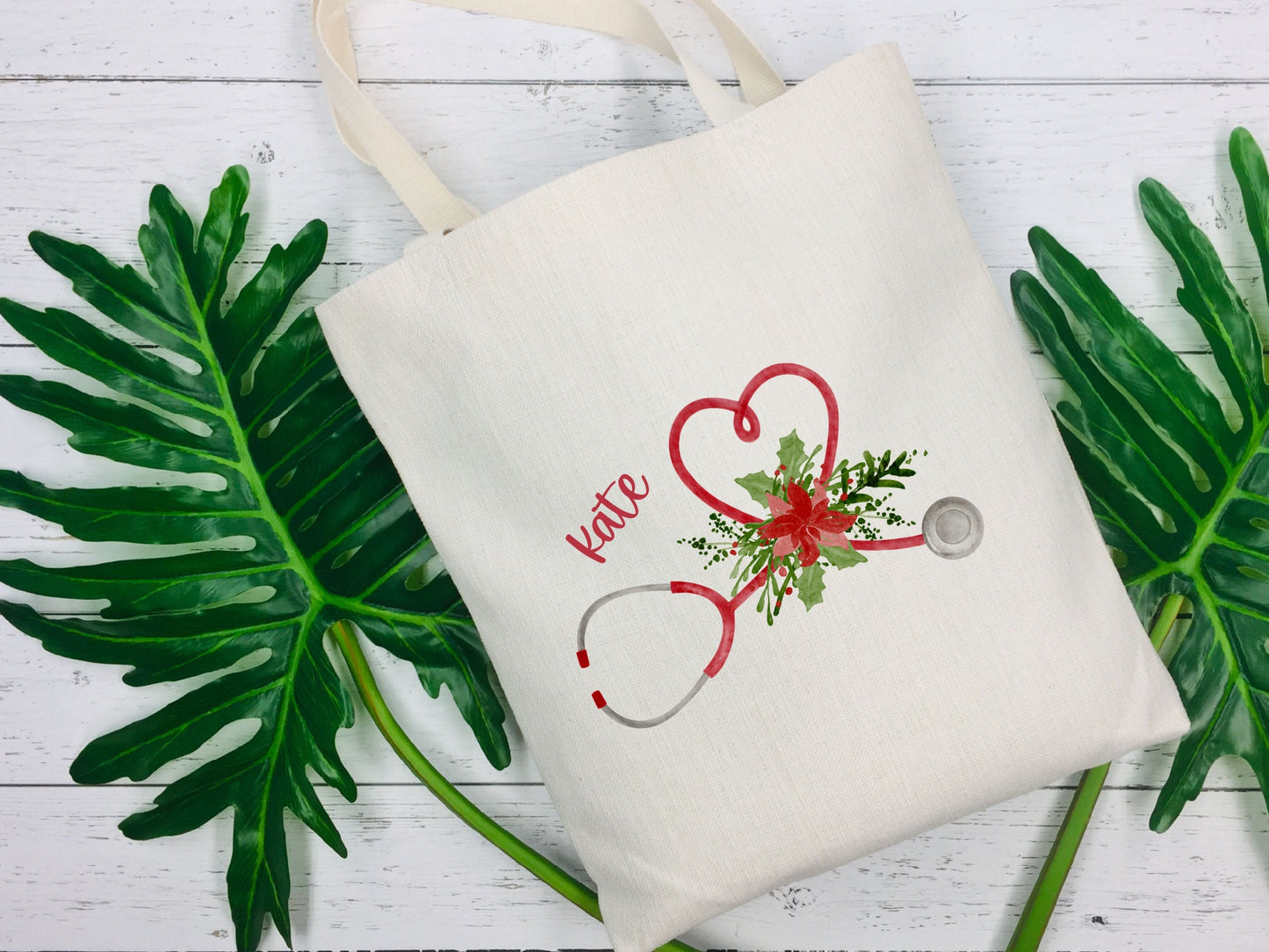 Flowery Stethoscope Tote Bag | Personalised | Medical Gift | Nurse | Doctor | Vet | Graduation