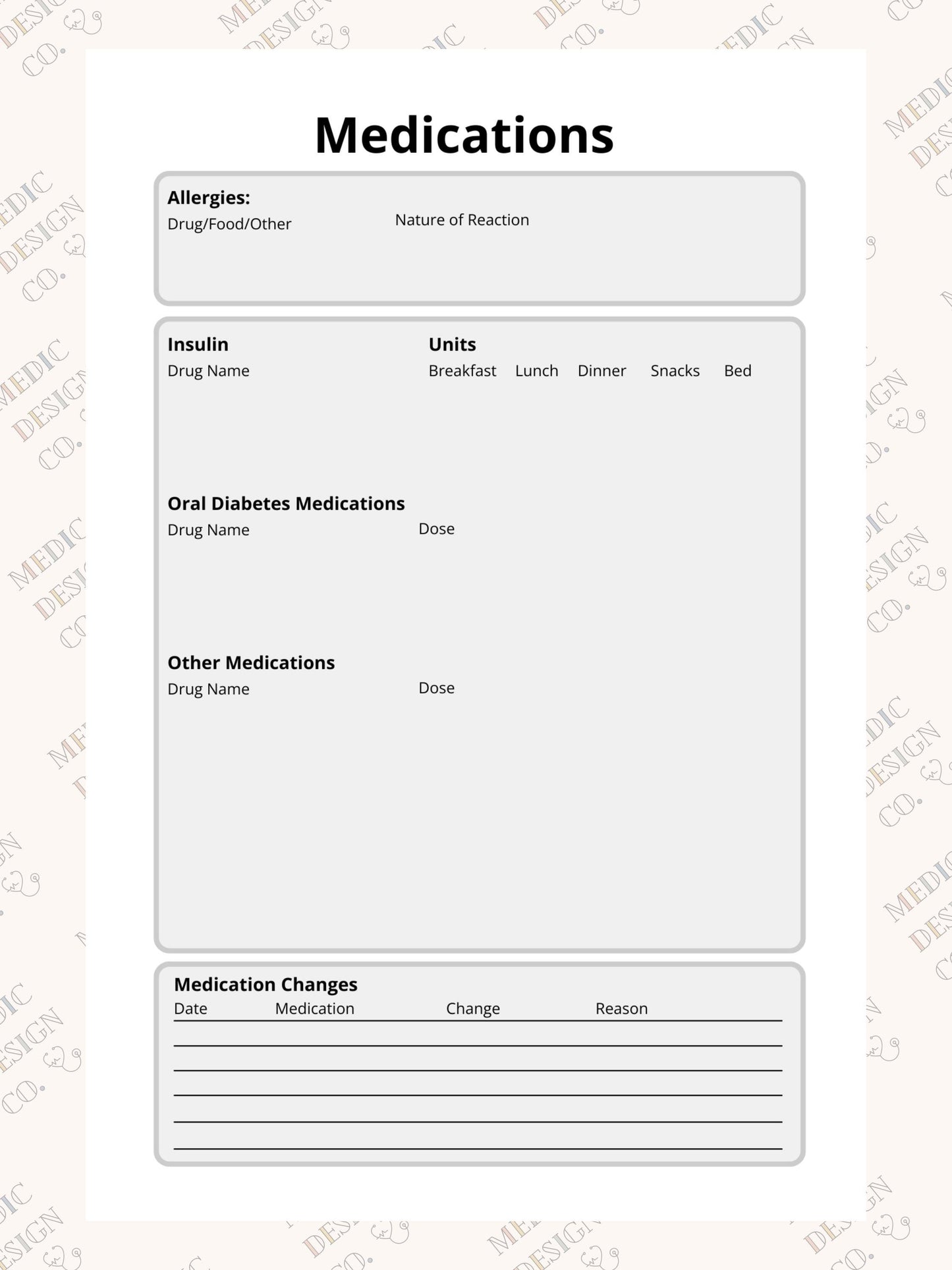 Blood Sugar Log Book: Daily Blood Sugar Notebook for Diabetics | 5 Meal Times Breakfast Lunch Dinner Bed Snacks | Track Glucose Levels
