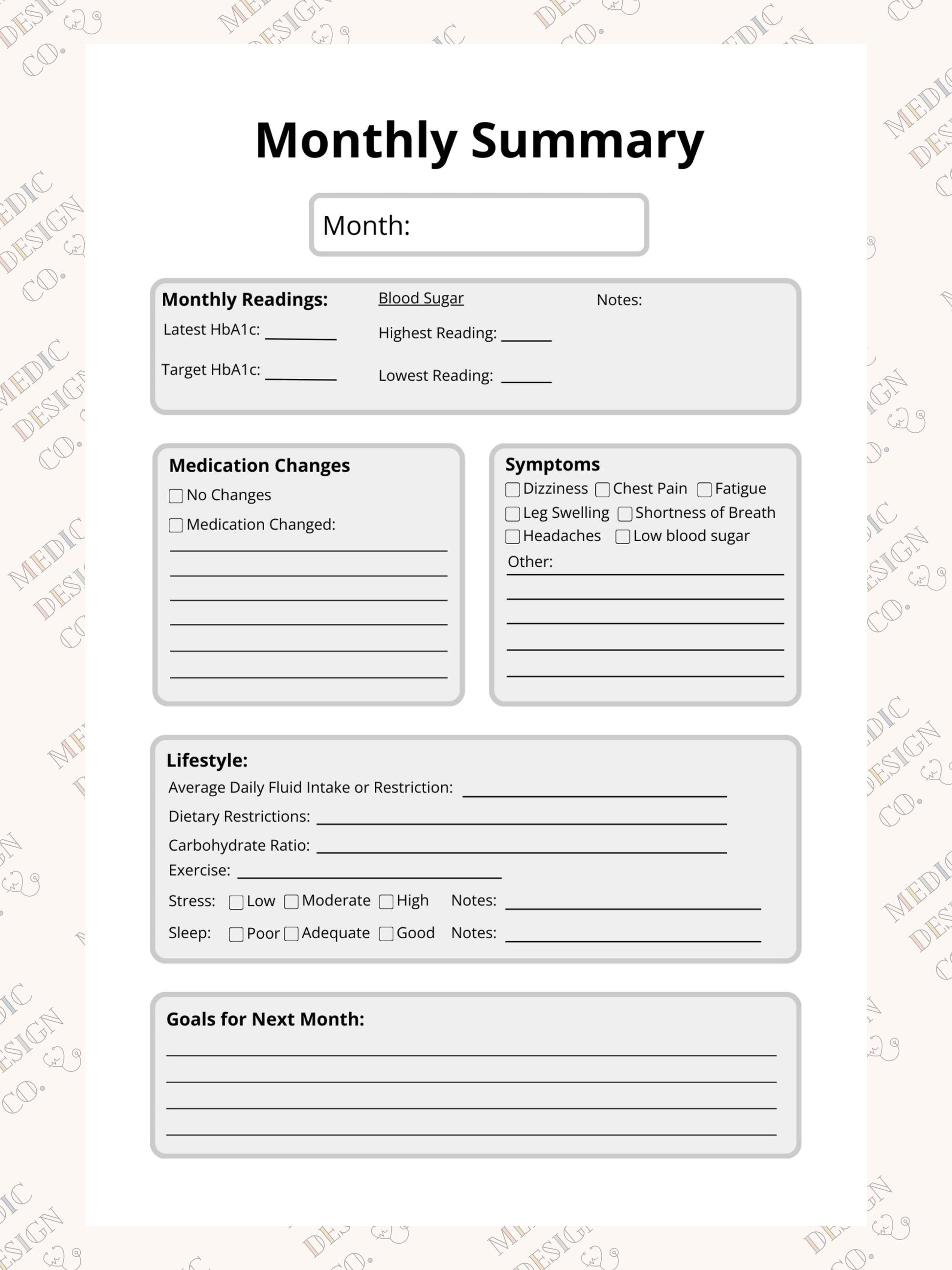 Blood Sugar Log Book: Daily Blood Sugar Notebook for Diabetics | 5 Meal Times Breakfast Lunch Dinner Bed Snacks | Track Glucose Levels