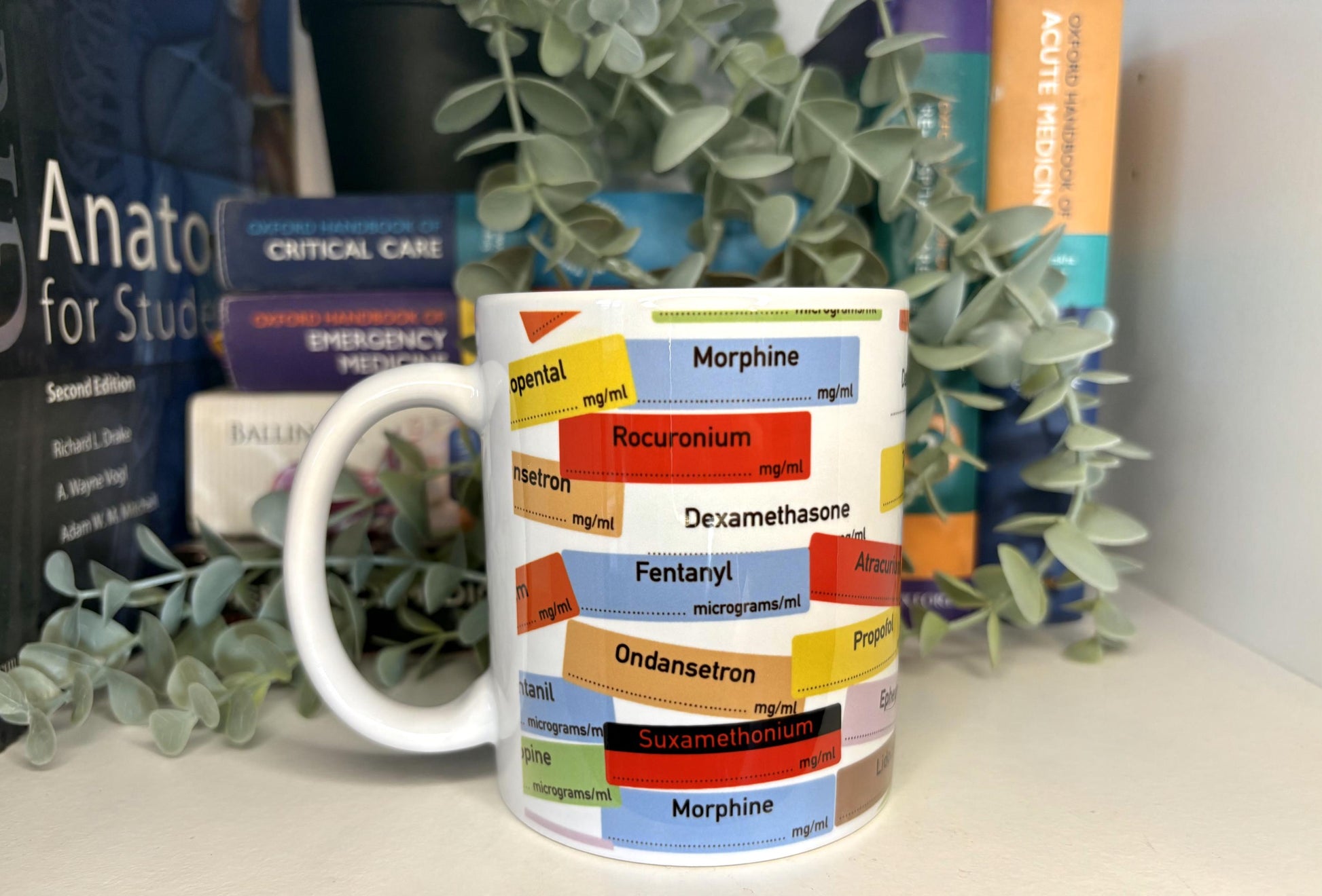 Anaesthetic Drug Sticker Mug | Medic Gift | Doctor | ODP | Nurse | Vet
