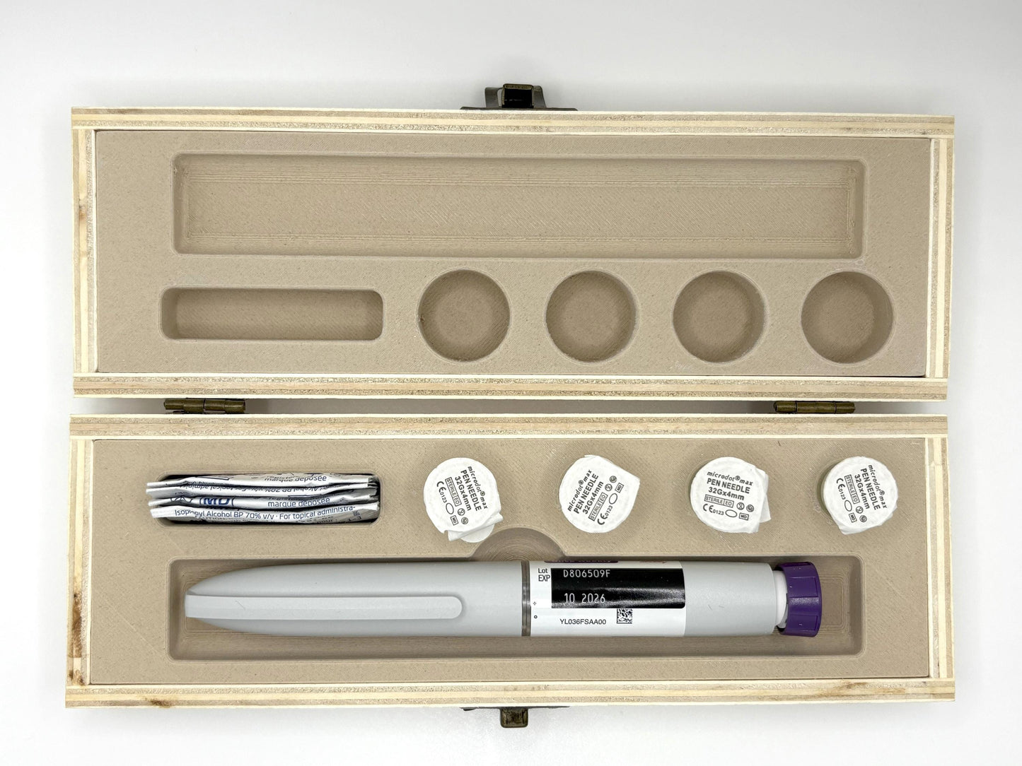Wood Mounjaro Box | Ozempic | Wegovy | Insulin Pen Box | KwikPen Travel Case | Storage Case | Storage Box | One Prick At A Time Design