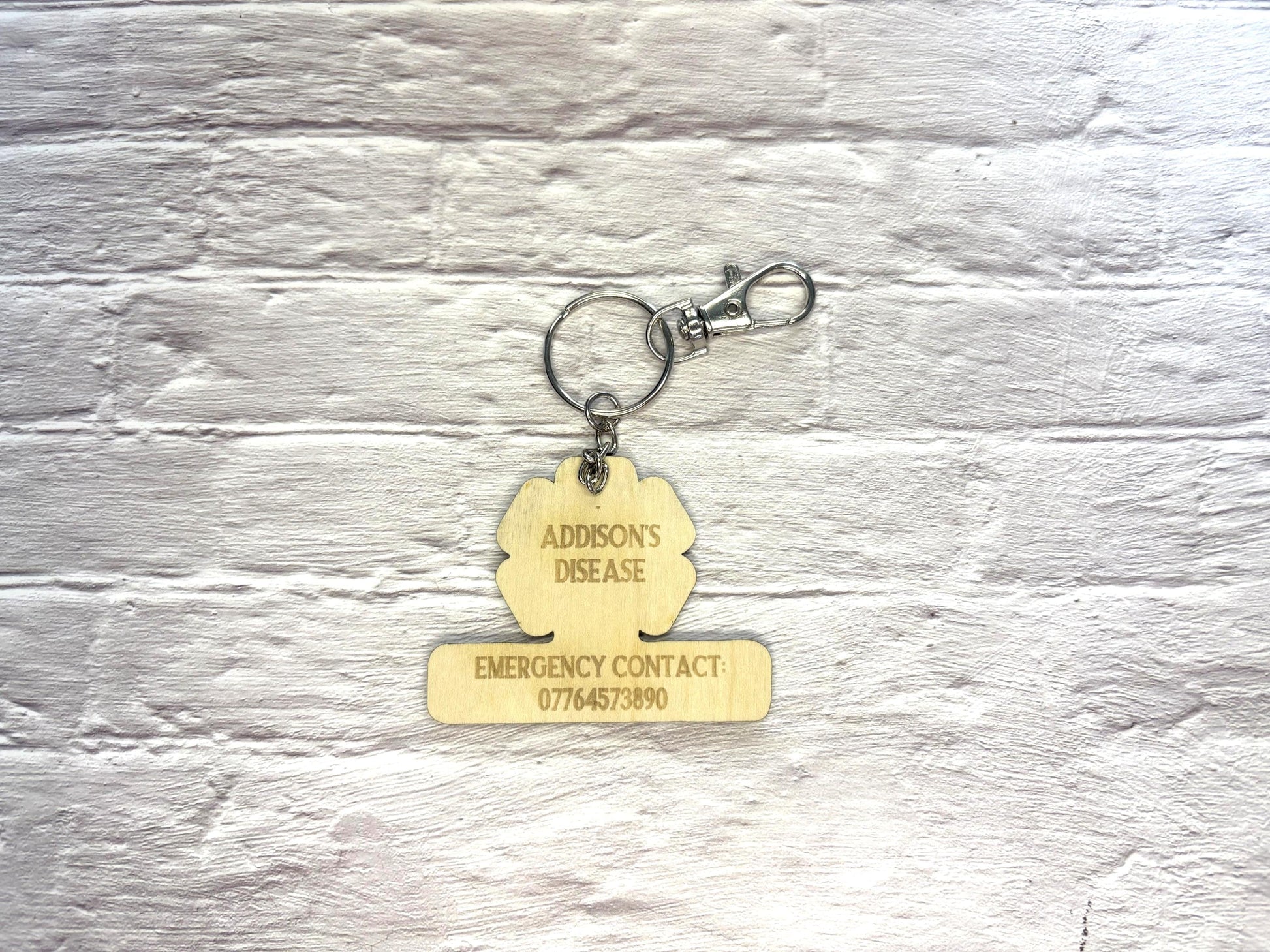 Medic Alert Keyring | Medic Alert Keychain | Personalised | Emergency Contact | Medical ID Tag
