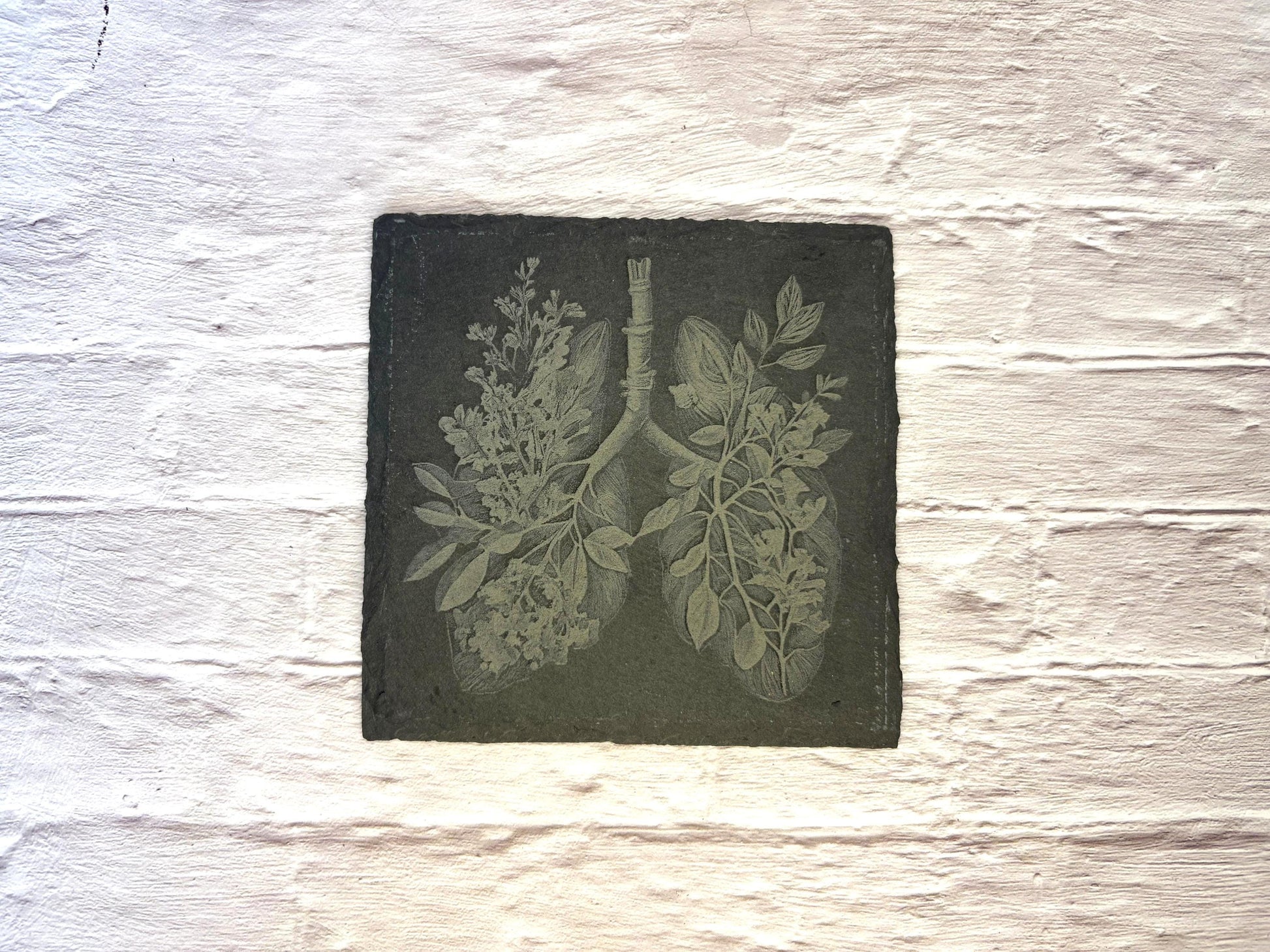 Floral Botanical Anatomy Slate Coasters | Personalised Gift | Heart | Brain | Lungs | Ribs | Doctor Gift | Surgeon Gift