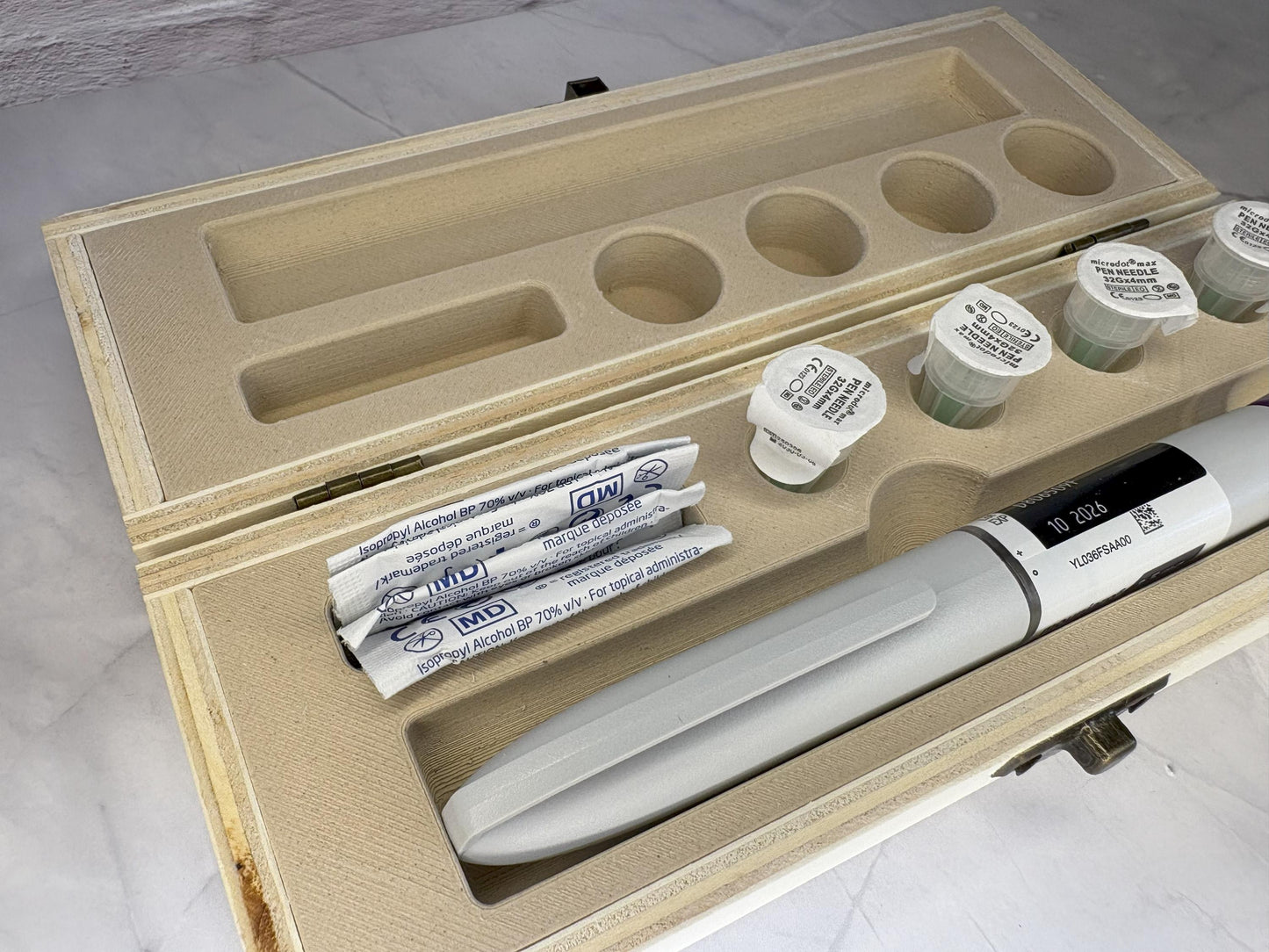 Wood Mounjaro Box | Ozempic | Wegovy | Insulin Pen Box | KwikPen Travel Case | Storage Case | Storage Box | One Prick At A Time Design