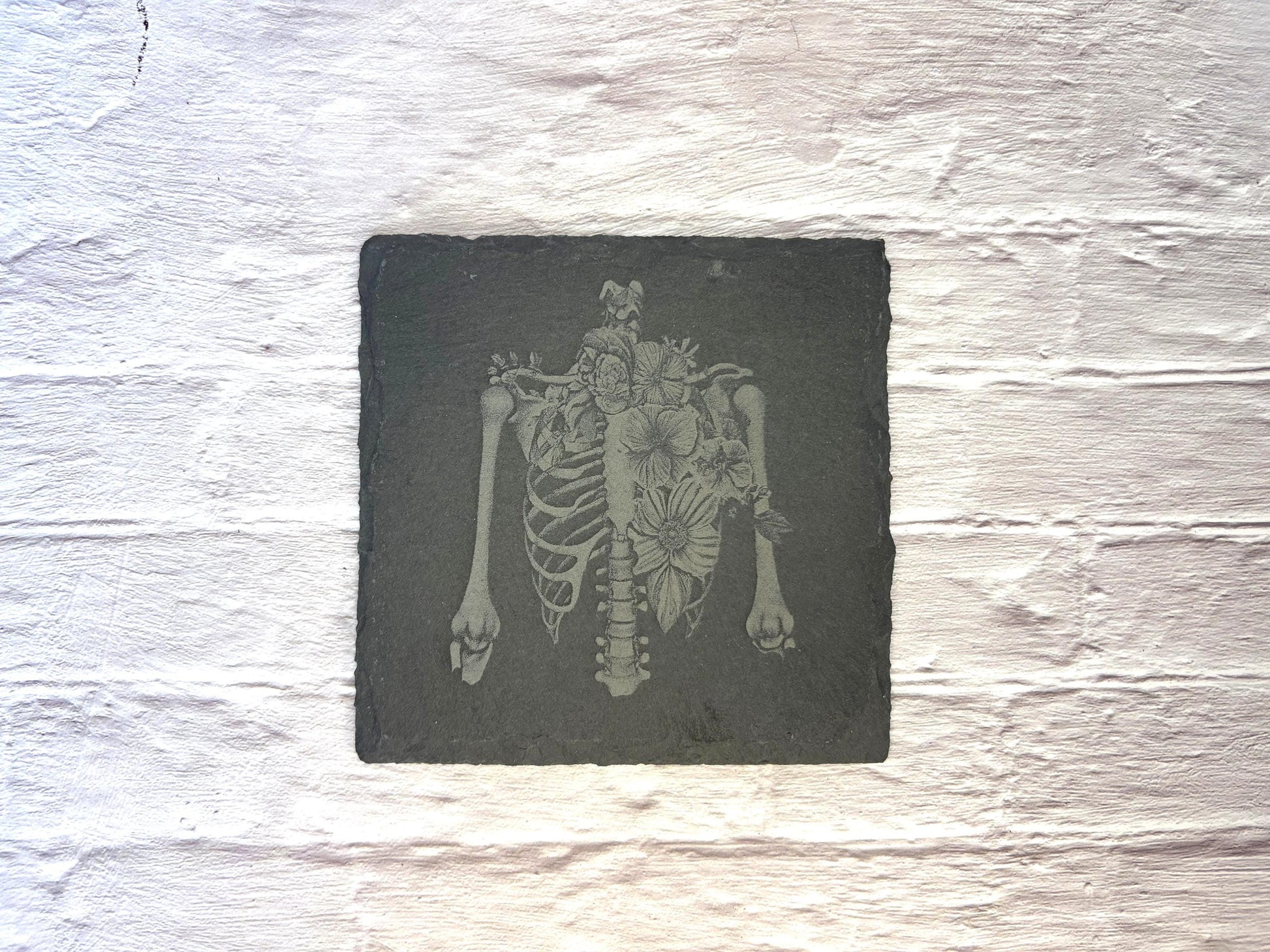 Floral Botanical Anatomy Slate Coasters | Personalised Gift | Heart | Brain | Lungs | Ribs | Doctor Gift | Surgeon Gift