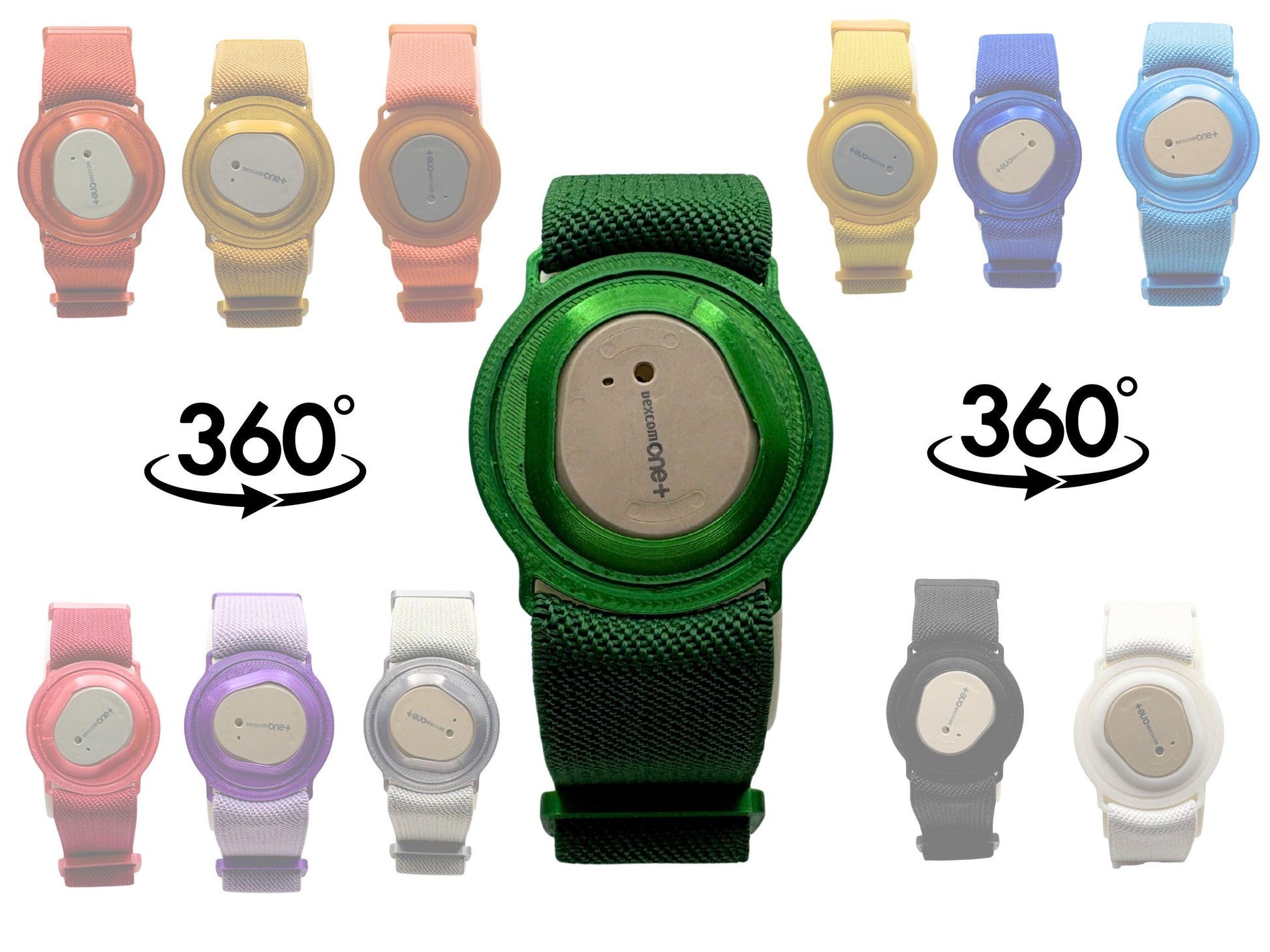 Dexcom One+/One Plus/G7 Sensor Strap with 360 Twist | Adjustable Armband | Adhesive Free | Gift For Diabetics | Multiple Colours