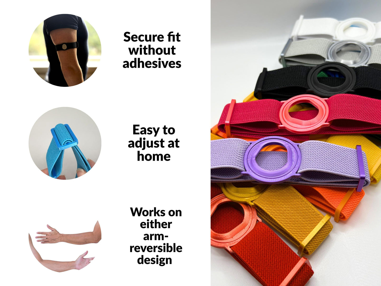 Dexcom One+/One Plus/G7 Sensor Strap with 360 Twist | Adjustable Armband | Adhesive Free | Gift For Diabetics | Multiple Colours
