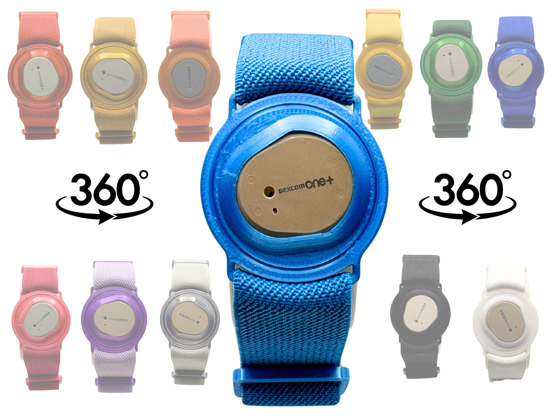 Dexcom One+/One Plus/G7 Sensor Strap with 360 Twist | Adjustable Armband | Adhesive Free | Gift For Diabetics | Multiple Colours