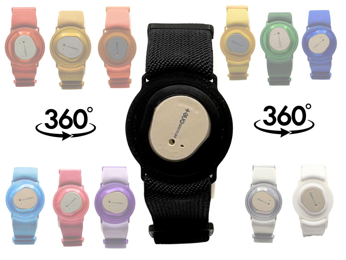 Dexcom One+/One Plus/G7 Sensor Strap with 360 Twist | Adjustable Armband | Adhesive Free | Gift For Diabetics | Multiple Colours