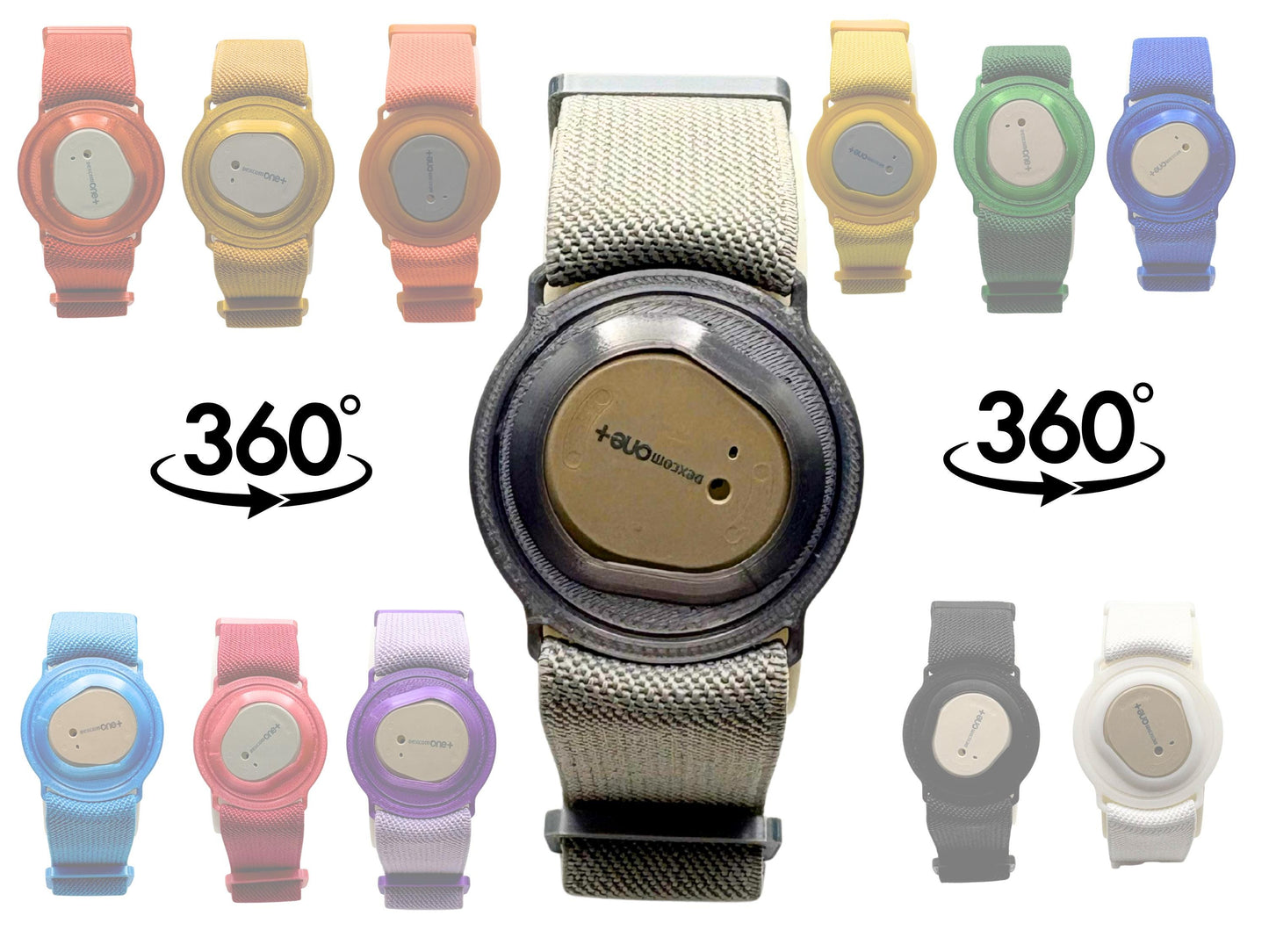 Dexcom One+/One Plus/G7 Sensor Strap with 360 Twist | Adjustable Armband | Adhesive Free | Gift For Diabetics | Multiple Colours