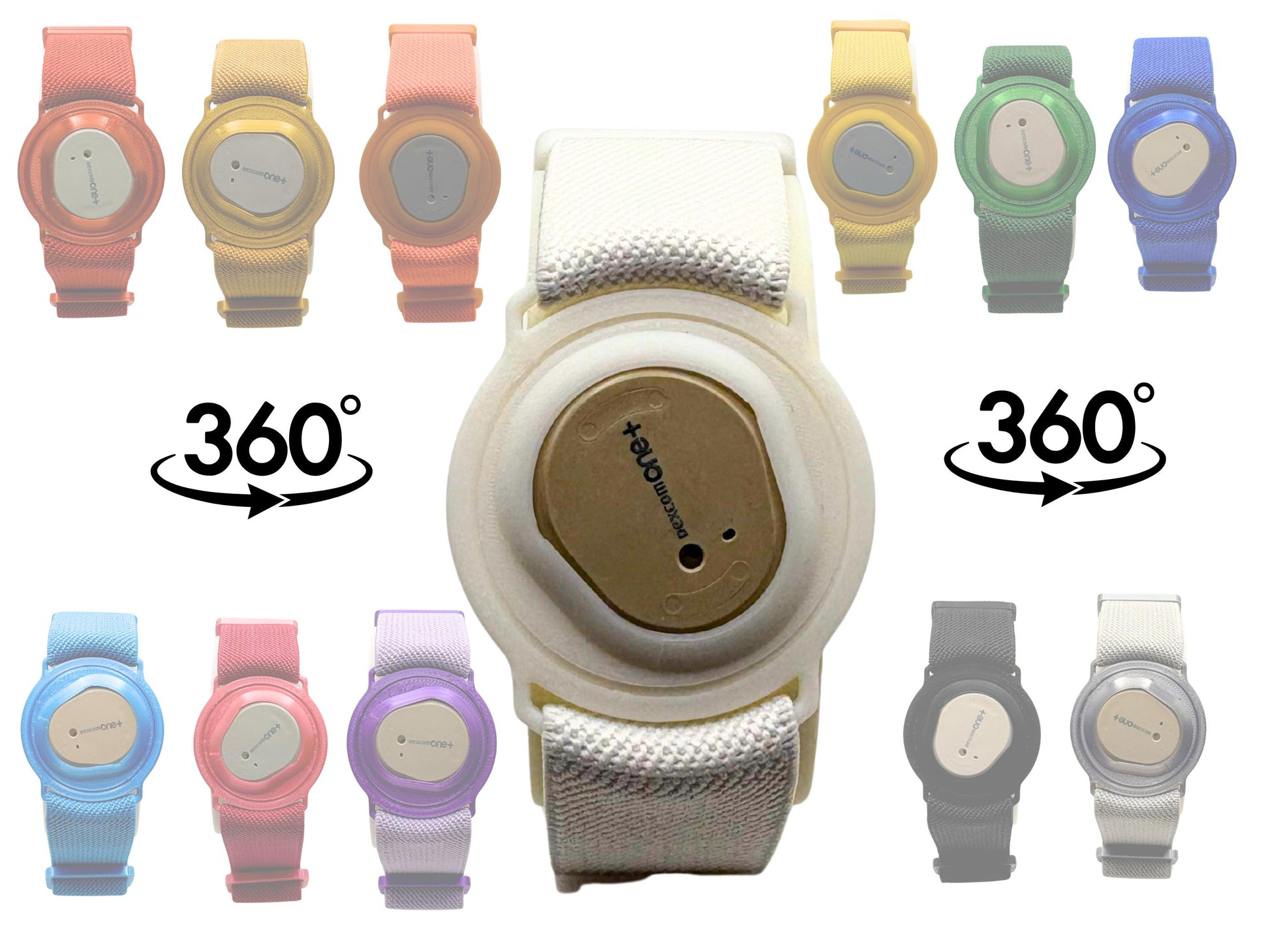 Dexcom One+/One Plus/G7 Sensor Strap with 360 Twist | Adjustable Armband | Adhesive Free | Gift For Diabetics | Multiple Colours