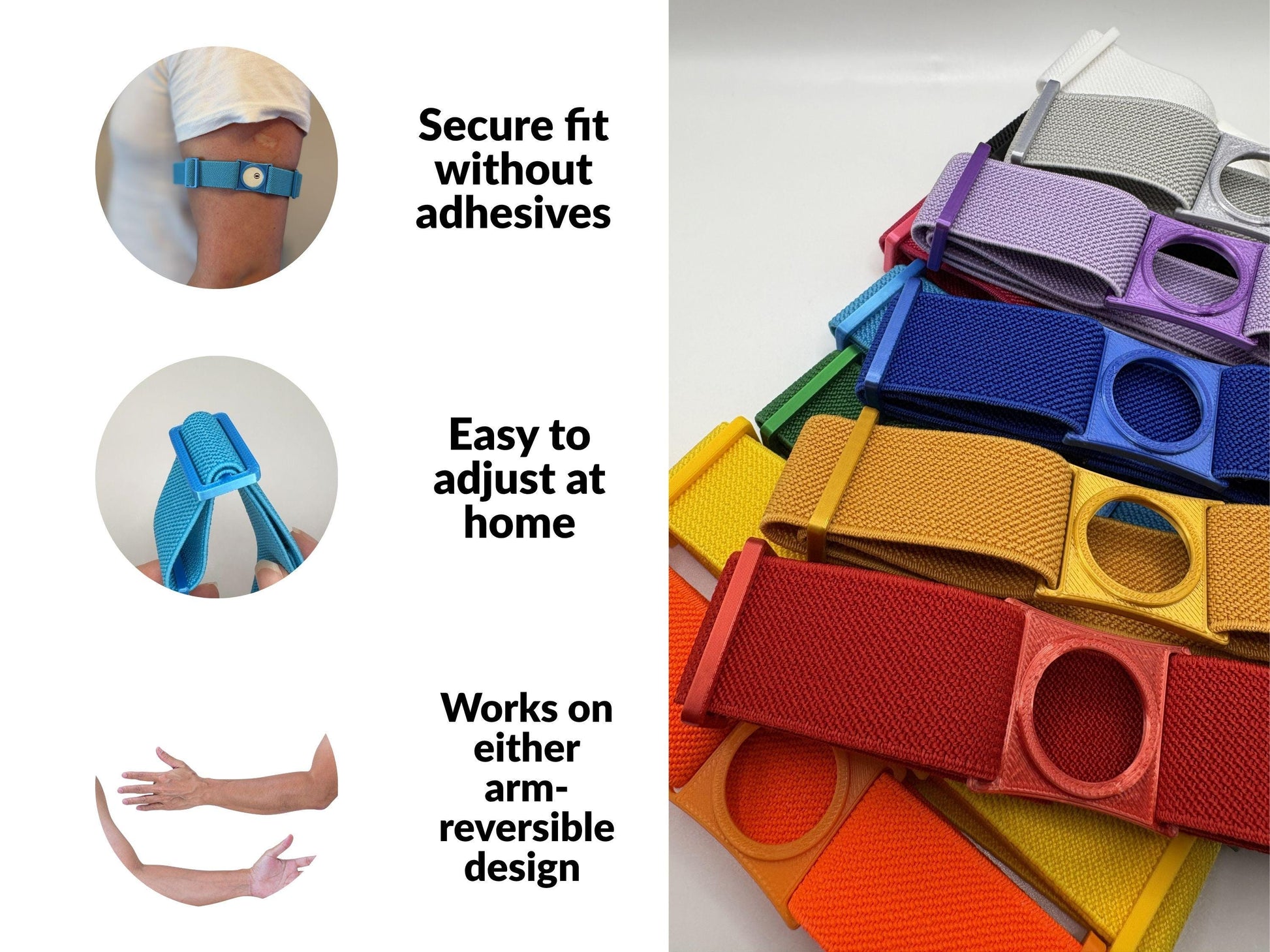 Sensor Strap Compatible With FreeStyle Libre 3 | Adjustable Armband | Adhesive Free | Gift For Diabetics | Multiple Colours