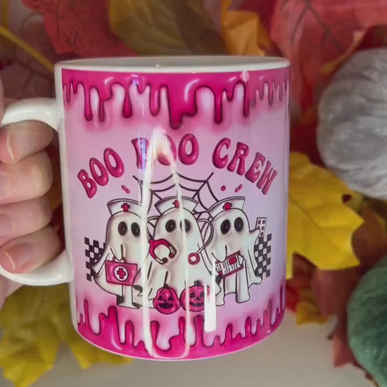 Boo Boo Ghost Nurse Doctor Halloween Mug | Pink |Medic Gift | Doctor | ODP | Nurse | Vet