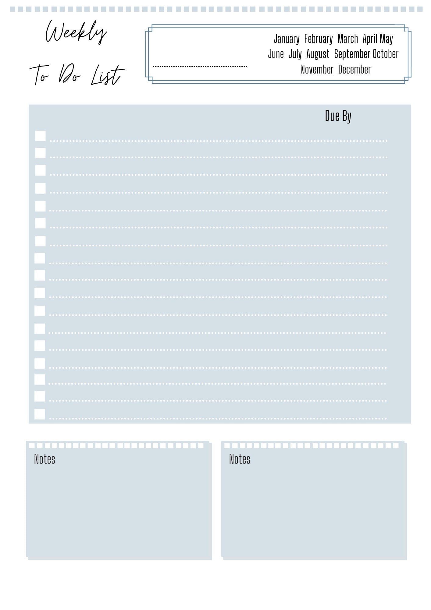 Weekly Task List A4 | Task Planner | Weekly To Do List | Printed
