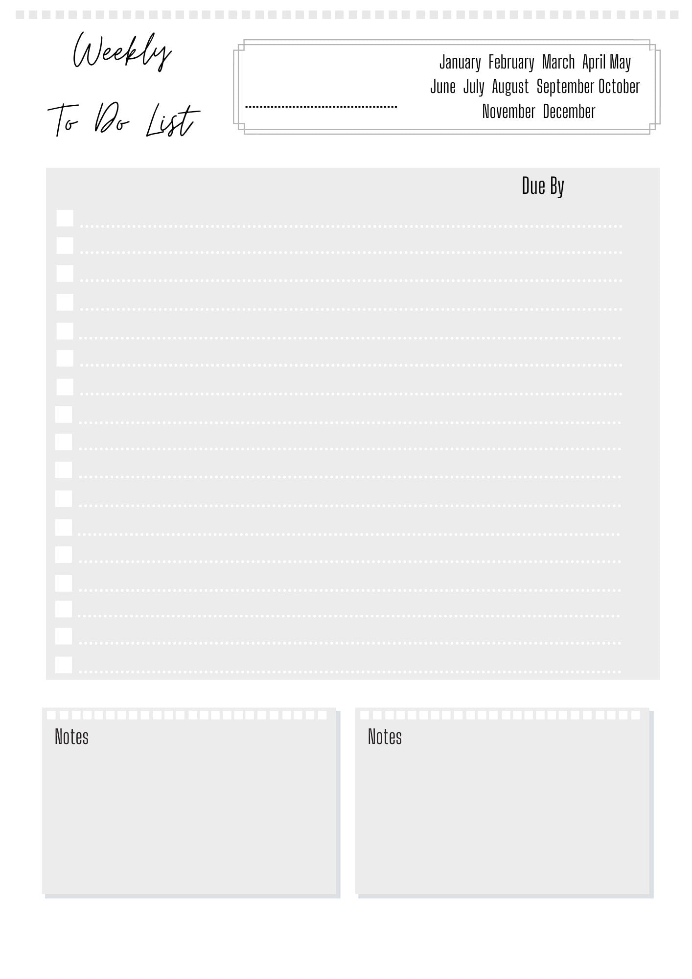 Weekly Task List A4 | Task Planner | Weekly To Do List | Printed