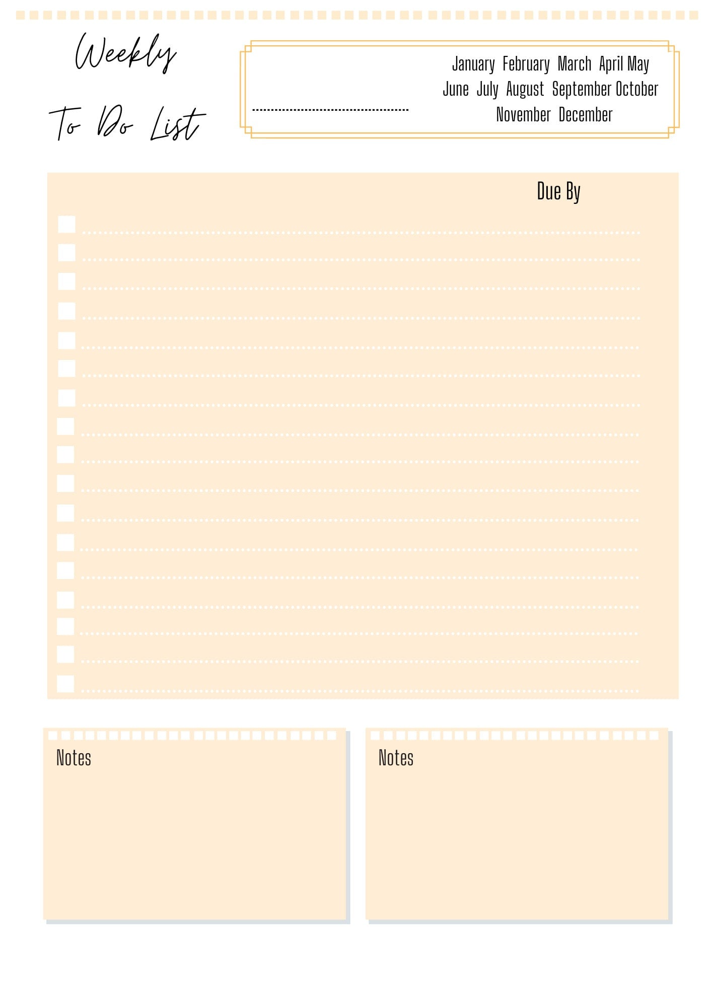 Weekly Task List A4 | Task Planner | Weekly To Do List | Printed