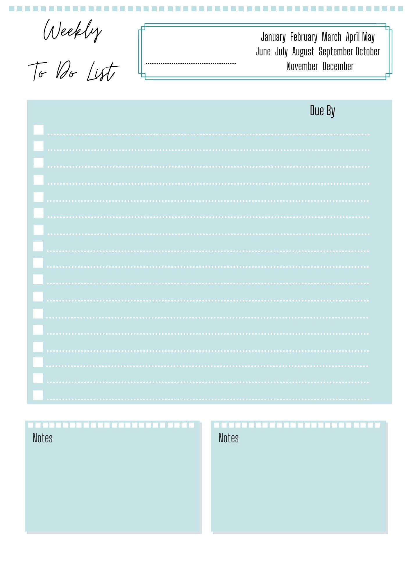 Weekly Task List A4 | Task Planner | Weekly To Do List | Printed