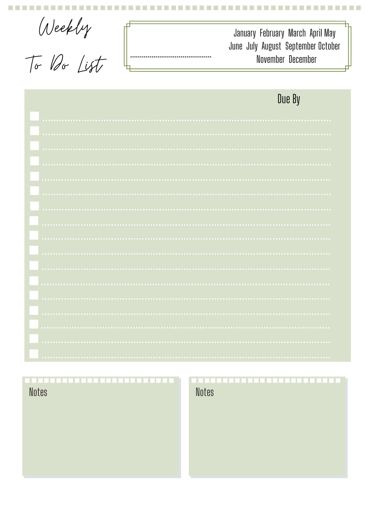 Weekly Task List A4 | Task Planner | Weekly To Do List | Printed