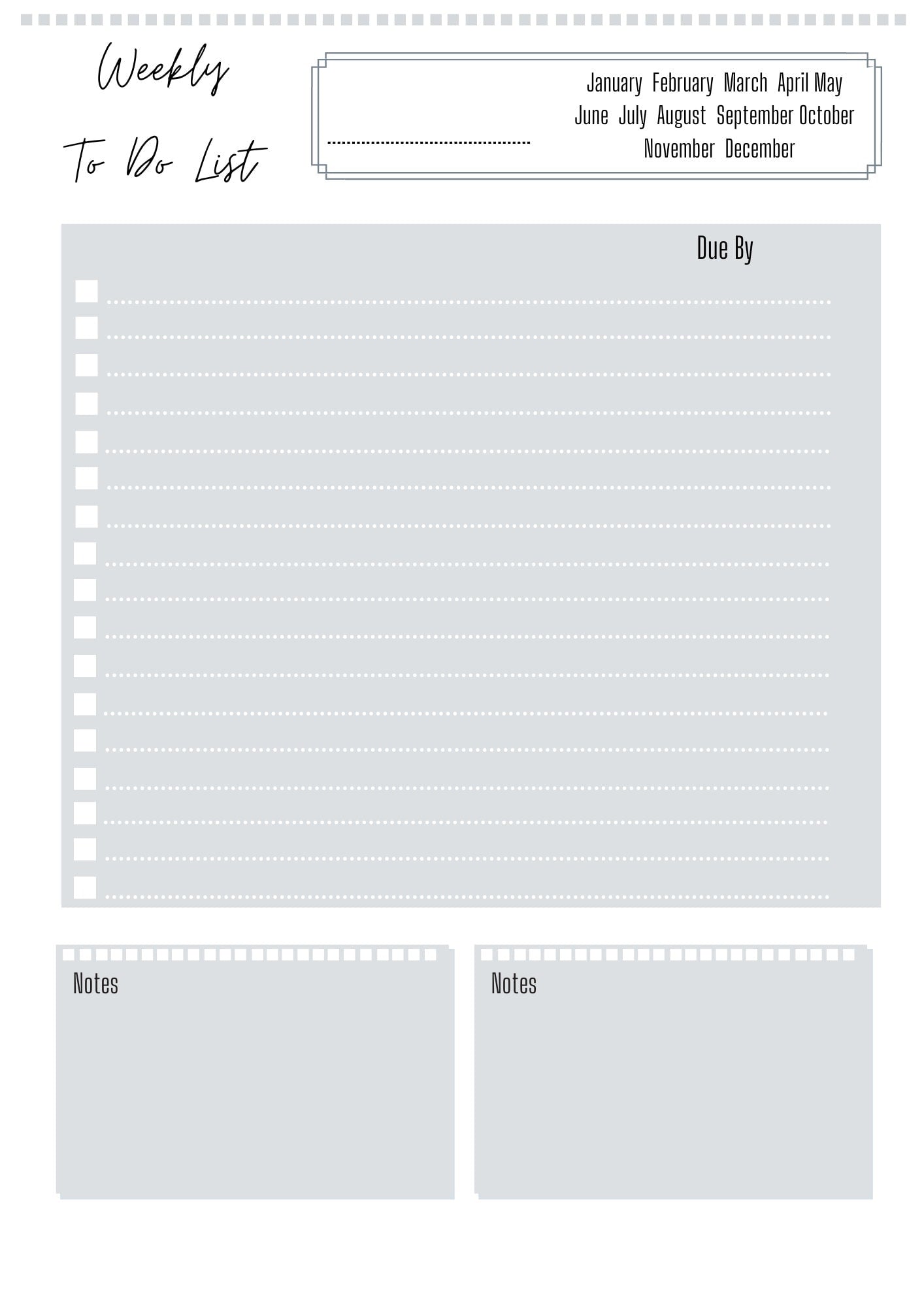 Weekly Task List A4 | Task Planner | Weekly To Do List | Printed